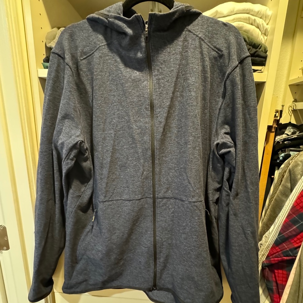 Lulu Lemon Mens zip front hoodie Navy XL